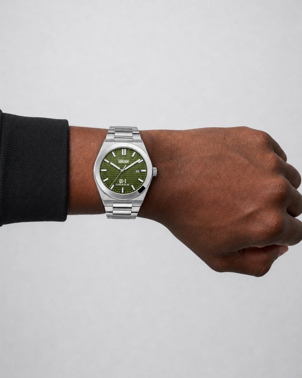 QS-1 Classic Moss Green on wrist
