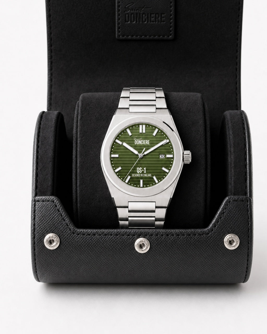 QS-1 Classic Moss Green with watch roll